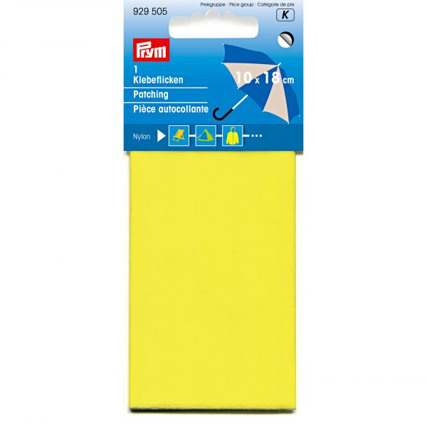 Klebeflicken Nylon, 10 x 18cm, Gelb Karte