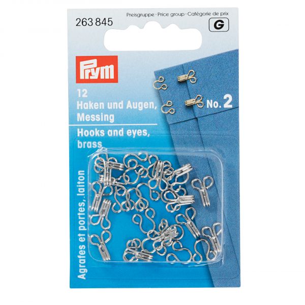 Federhaken und -augen, Größe 1, 2, 3 silberfarbig, Karte 